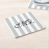 De Groom van de heer Husband klikt om Kleurstripes Kartonnen Onderzetters (Schuin)