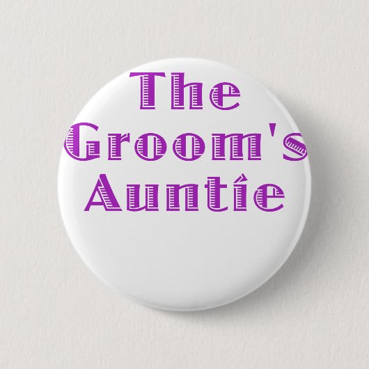 De Grooms Auntie Ronde Button 5,7 Cm (Voorkant)