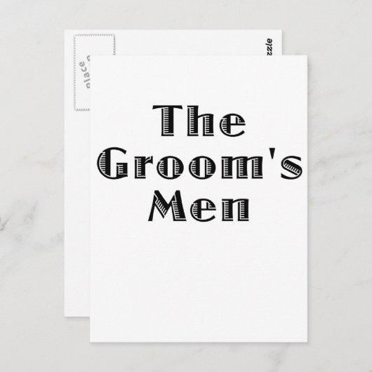 De Groomsmen Briefkaart (Voorkant / Achterkant)