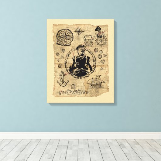 De Groot-Brittannië van de Goonies Canvas Afdruk (Insitu (Houten vloer))