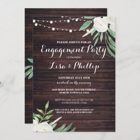 De Groot van het Hout Witte Bloemen van de Partij  Kaart (Voorkant / Achterkant)