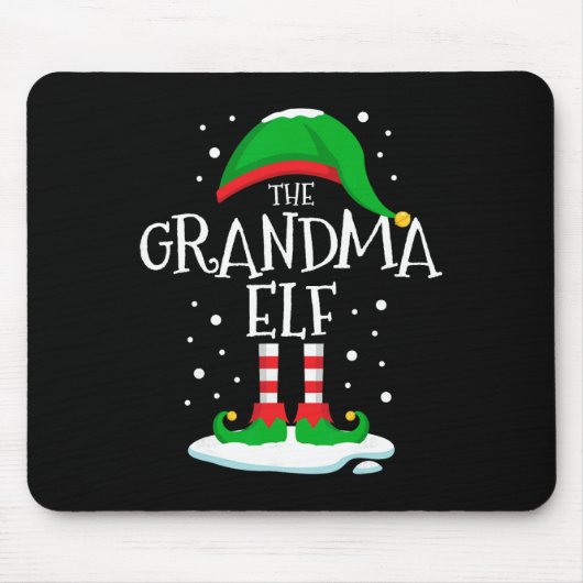 De Grootmoeder Elf Kerstmis Familie Matching Xmas Muismat (Voorkant)