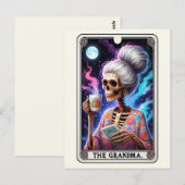 De Grootmoeder Tarot Kunst Bloemenskelet Knus Briefkaart (Voorkant / Achterkant)