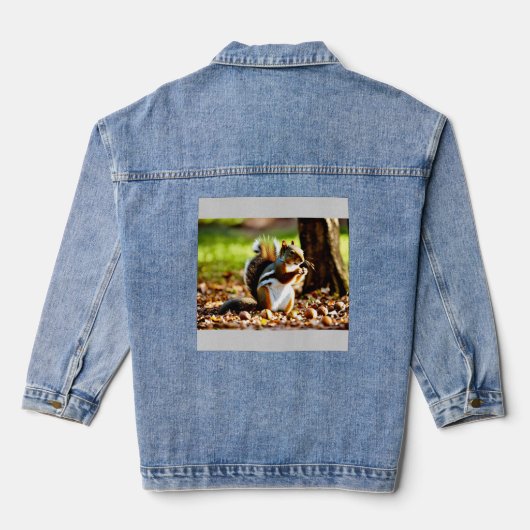 De Grootmoedige Eekhoorn Denim Jacket (Achterkant)
