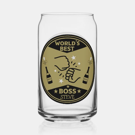 De grootste baas ter wereld blikvorm glas (Voorkant)