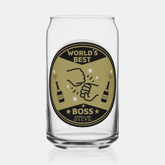 De grootste baas ter wereld blikvorm glas (Achterkant)