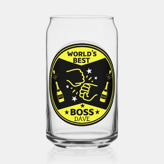 De grootste baas ter wereld blikvorm glas (Voorkant)