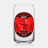 De grootste baas ter wereld blikvorm glas (Voorkant)