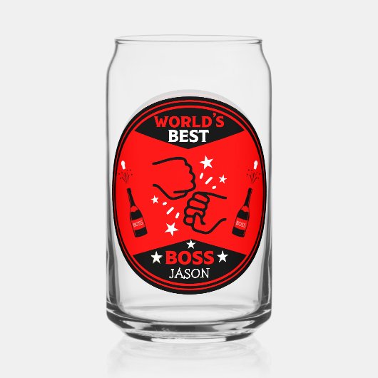 De grootste baas ter wereld blikvorm glas (Achterkant)