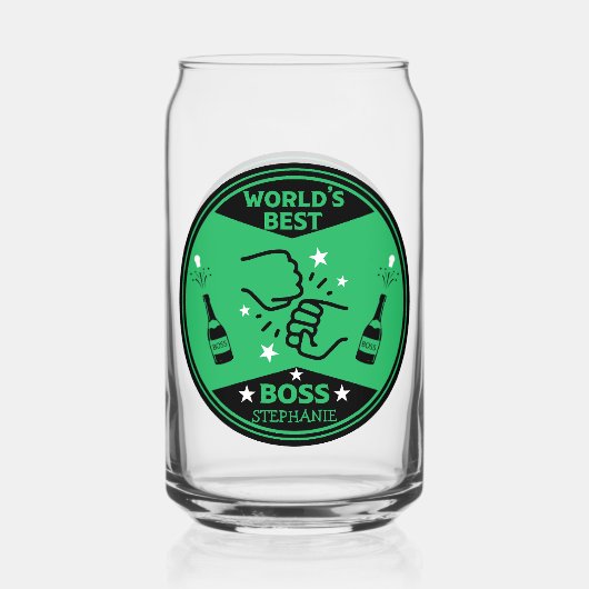 De grootste baas ter wereld blikvorm glas (Voorkant)