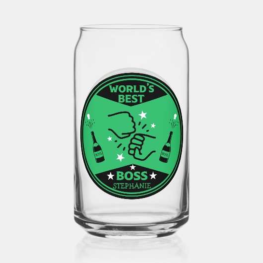 De grootste baas ter wereld blikvorm glas (Achterkant)