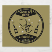 De grootste baas ter wereld sparkling wijnetiket (Enkel label)