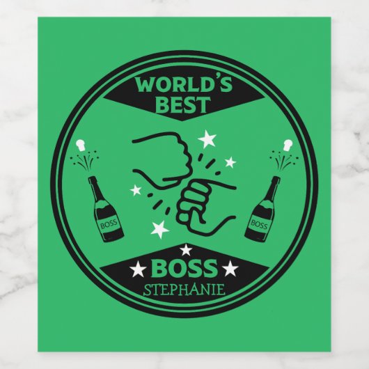 De grootste baas ter wereld wijn etiket (Enkel label)