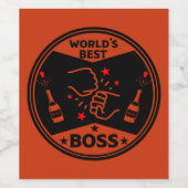 De grootste baas ter wereld wijn etiket (Enkel label)