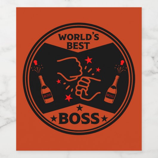 De grootste baas ter wereld wijn etiket (Enkel label)