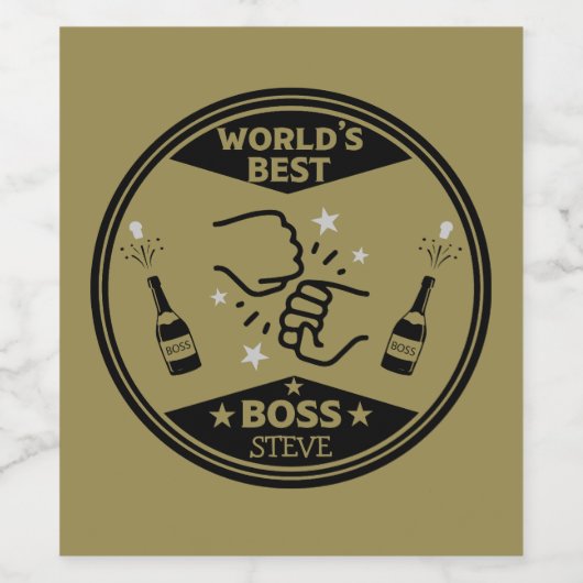 De grootste baas ter wereld wijn etiket (Enkel label)