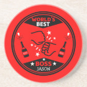 De grootste baas ter wereld zandsteen onderzetter (Voorkant)