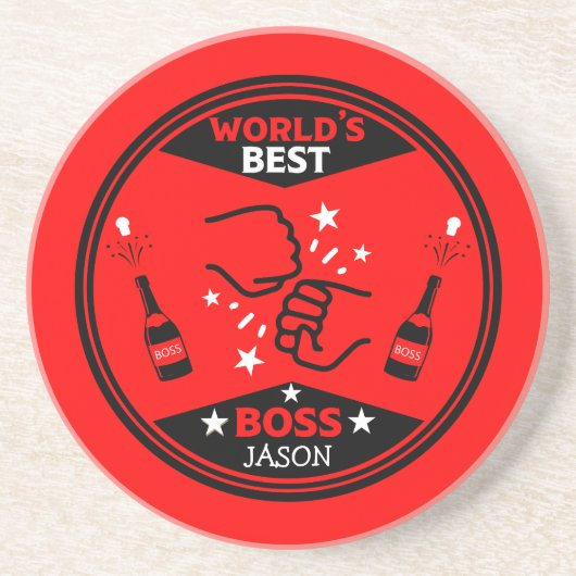 De grootste baas ter wereld zandsteen onderzetter (Voorkant)