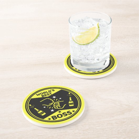 De grootste baas ter wereld zandsteen onderzetter (Zijkant)