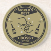 De grootste baas ter wereld zandsteen onderzetter (Voorkant)