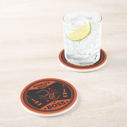 De grootste baas ter wereld zandsteen onderzetter (Zijkant)