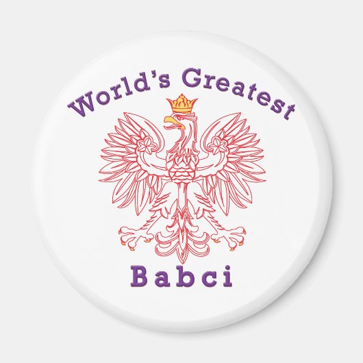 De grootste Babci Red Eagle ter wereld Magneet (Voorkant)