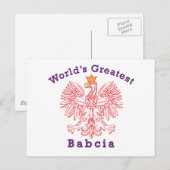 De grootste Babcia Eagle ter wereld Briefkaart (Voorkant / Achterkant)
