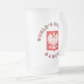 De grootste Babcia ter wereld Matglas Bierpul (Voorkant rechts)