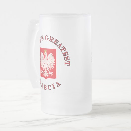 De grootste Babcia ter wereld Matglas Bierpul (Voorkant links)