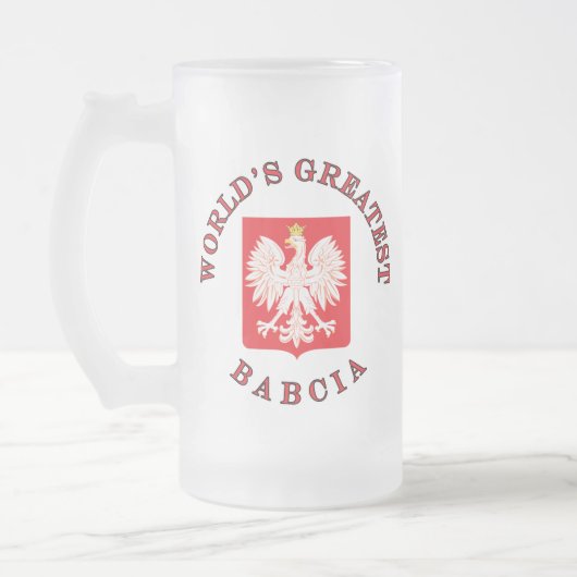 De grootste Babcia ter wereld Matglas Bierpul (Links)