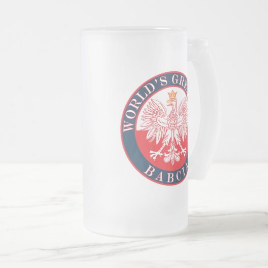 De grootste Babcia ter wereld Matglas Bierpul (Voorkant rechts)