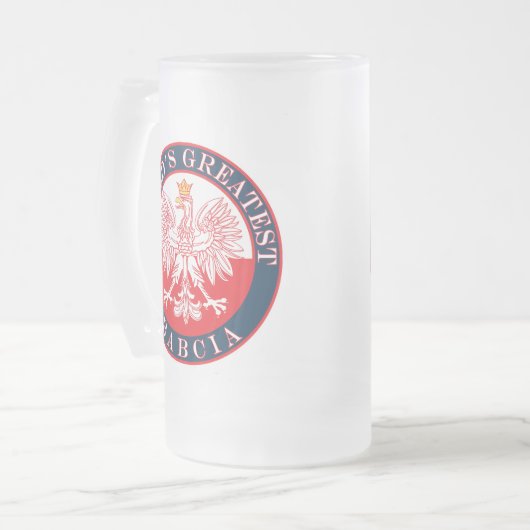 De grootste Babcia ter wereld Matglas Bierpul (Voorkant links)