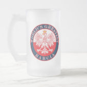 De grootste Babcia ter wereld Matglas Bierpul (Links)