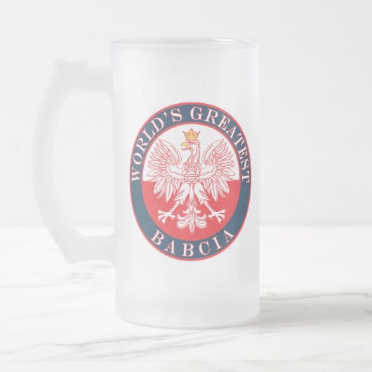 De grootste Babcia ter wereld Matglas Bierpul (Links)