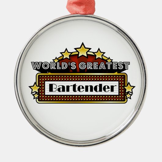 De grootste barman ter wereld metalen ornament (Voorkant)