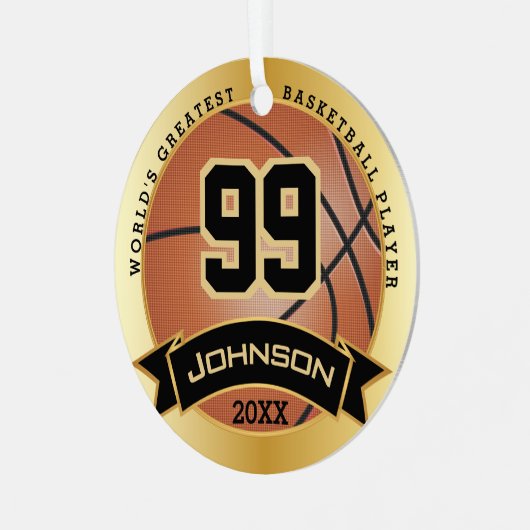 De grootste basketbalspeler ter wereld / coach metalen ornament (Voorkant links)