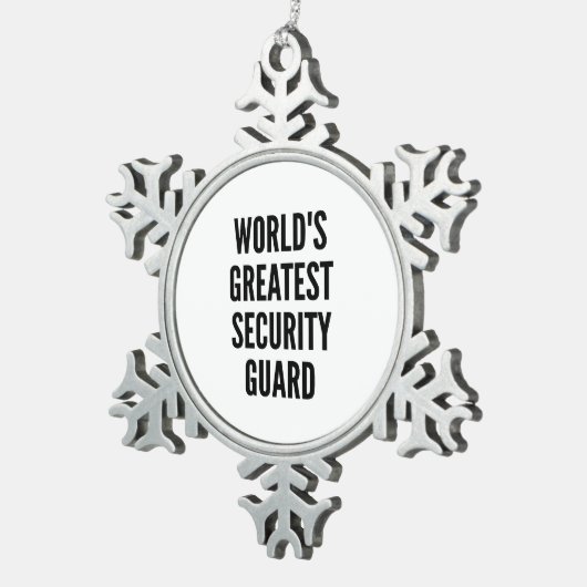 De grootste beveiliger ter wereld tin sneeuwvlok ornament (Rechts)