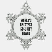 De grootste beveiliger ter wereld tin sneeuwvlok ornament (Voorkant)