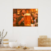 De Grootste Bier Ooit en Groep Vrienden op Muur Poster (Keuken)