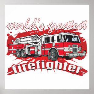 De grootste brandweerman ter wereld poster