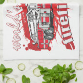 De grootste brandweerman ter wereld theedoek (Gevouwen)