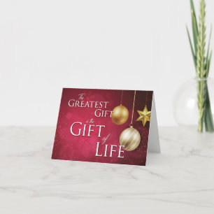  De grootste cadeau is de 'Gift of Life' Feestdagen Kaart