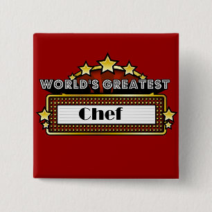 De grootste Chef ter wereld Vierkante Button 5,1 Cm