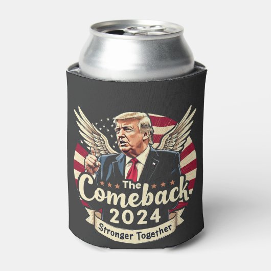 De grootste comeback 2024 samen sterker Trump Blikjeskoeler (Blikje Voorkant)