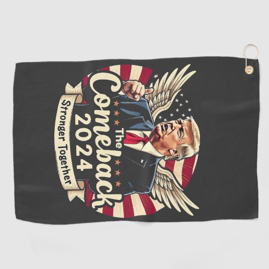 De grootste comeback 2024 samen sterker Trump Golfhanddoek (Horizontaal)