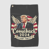 De grootste comeback 2024 samen sterker Trump Golfhanddoek (Voorkant)