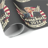 De Grootste Comeback 2024 Sterker Samen Trump Cadeaupapier (Rol Hoek)