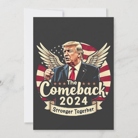 De Grootste Comeback 2024 Sterker Samen Trump Kaart (Voorkant)