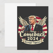 De Grootste Comeback 2024 Sterker Samen Trump Kaart (Voorkant / Achterkant)