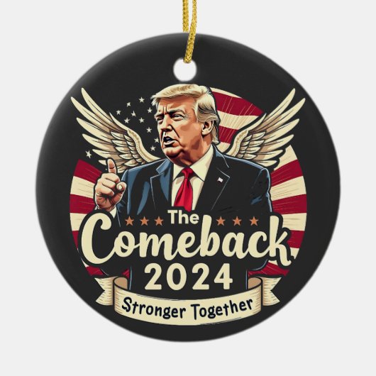 De Grootste Comeback 2024 Sterker Samen Trump Keramisch Ornament (Voorkant)